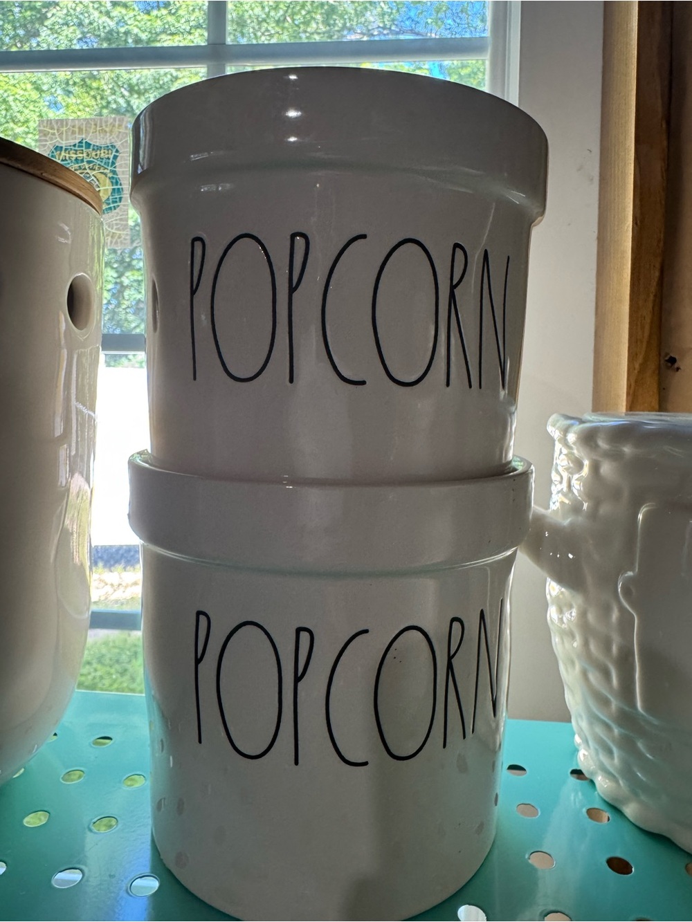 Rae Dunn White Popcorn Ceramic Canisters
